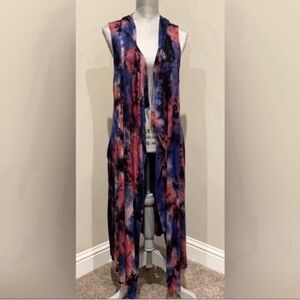 Anthropologie COIN tie-dye, Sleeveless Kimono Duster OS